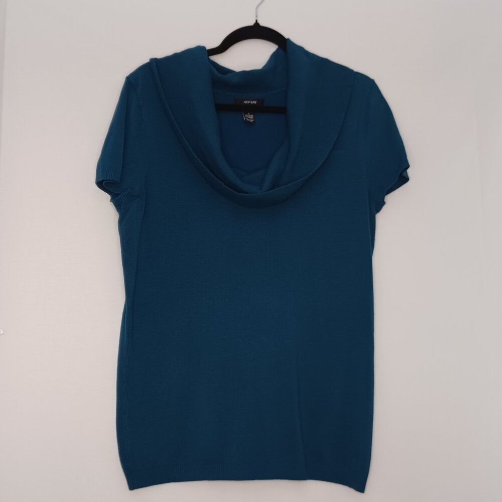 Women's Blue Alfani Sleeveless Cowl Neck Sweater‎ Size Large